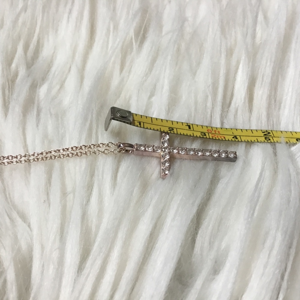 ✅ 2/$10 ✅ Rose Gold Crystal Cross Pendant Necklace - Picture 5 of 5